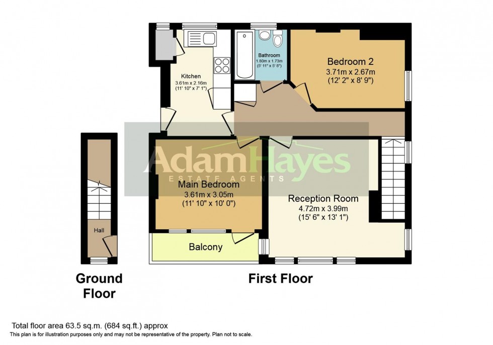 Floorplan for Ossulton Way, Hampstead Garden Suburb, N2