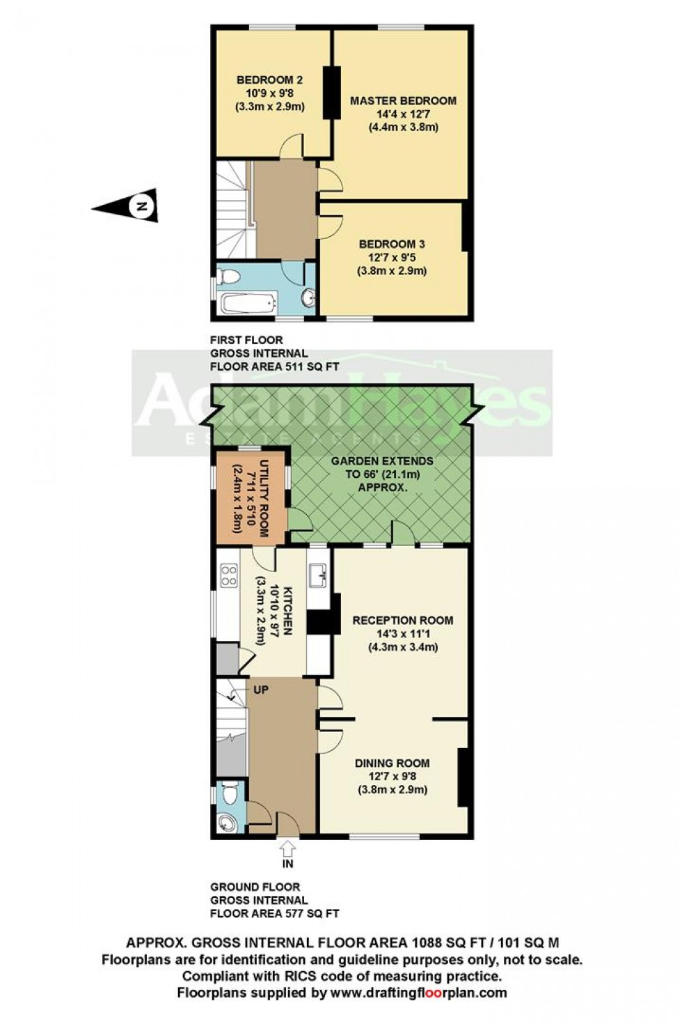 Floorplan for Asmuns Hill, Hampstead Garden Suburb, NW11